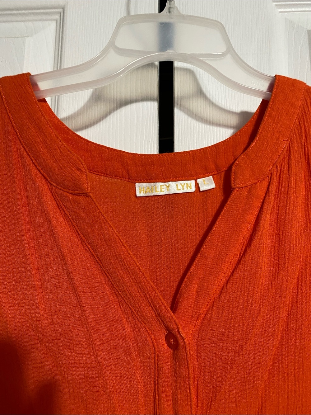 Hailey Lynn orange gauze top shirt blouse size LARGE - Picture 3 of 8